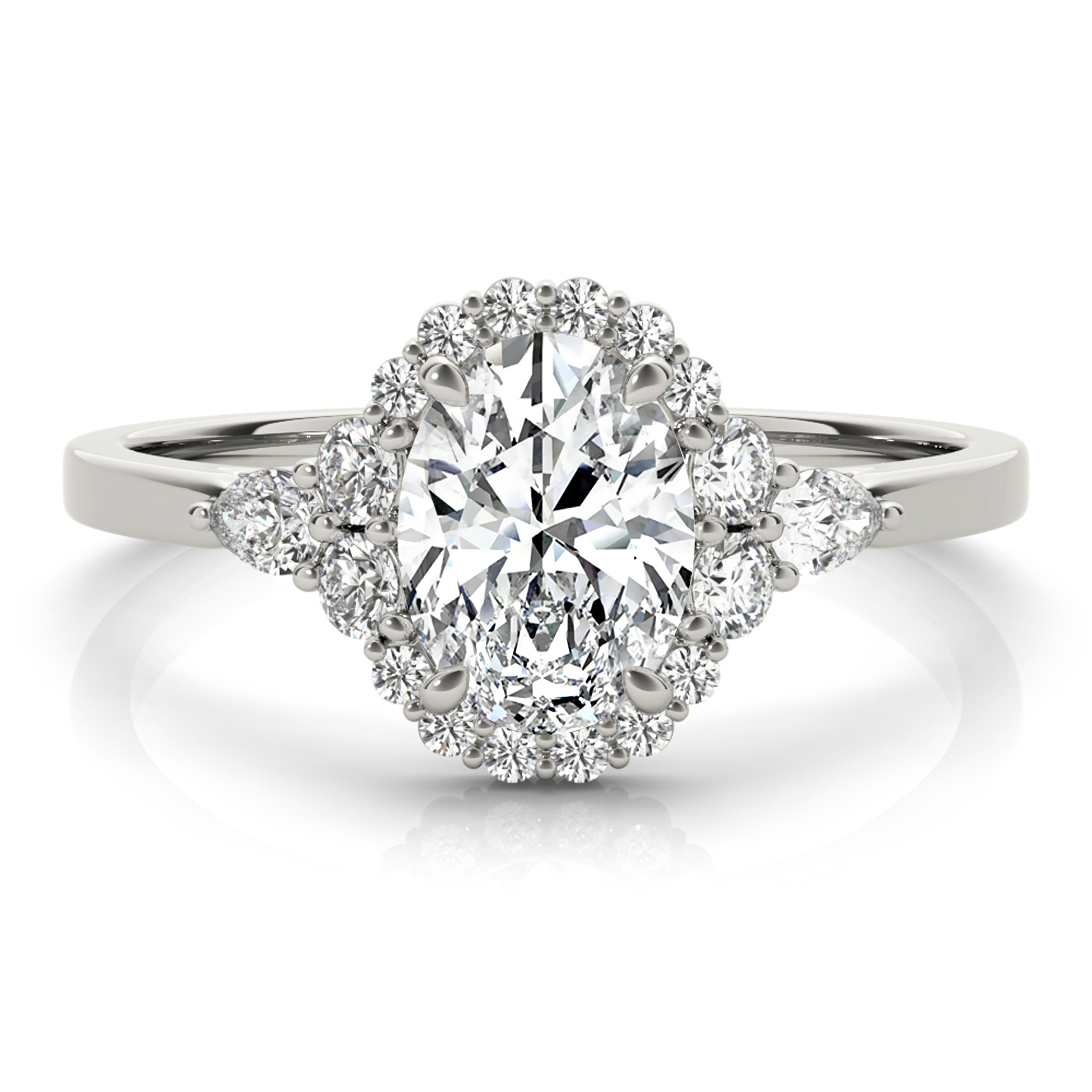 Auriya 14k White Gold Lab Grown Oval Diamond Halo Engagement Ring 0.50 to 5.00 ct. tw. (F-G VS)
