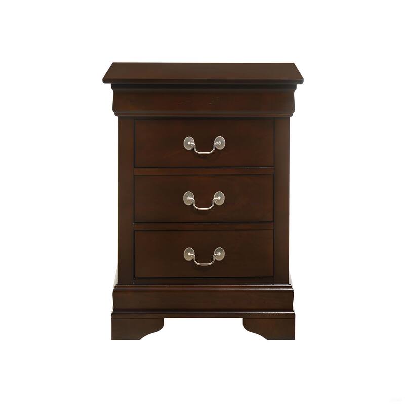 Glory Furniture Louis Phillipe 3 Drawer Nightstand - Cappuccino