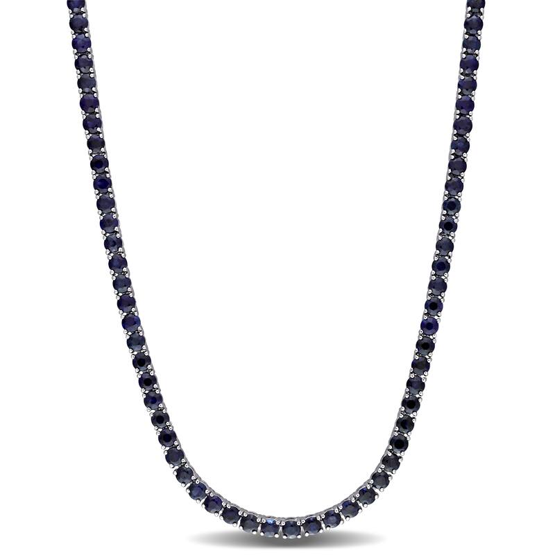 Miadora 14k or 18k White or Wellow Gold Black Diamond or Gemstone Necklace - Blue - 11.74 Carats
