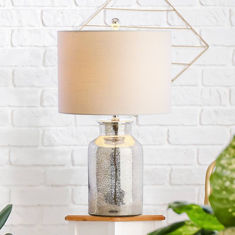 Andrews 24.5" Mercury Glass LED Table Lamp, Mercury Silver by JONATHAN Y