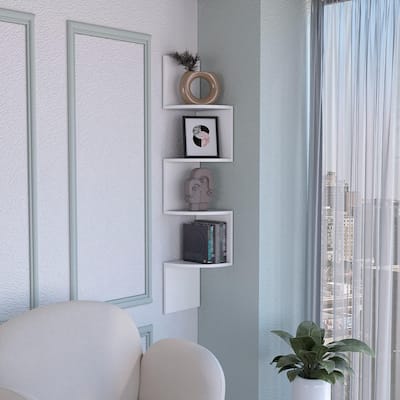Rosset 4-Tier Floating Corner Shelf