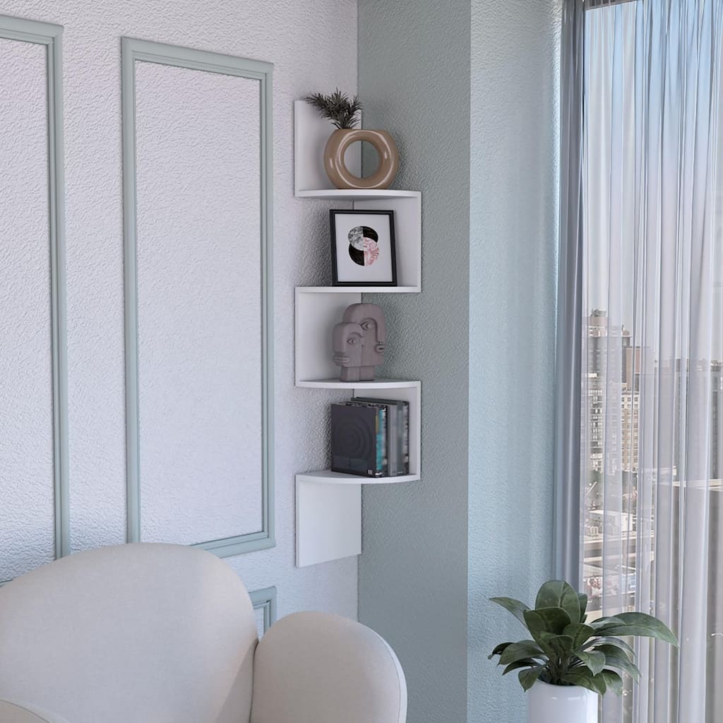 Rosset 4-Tier Floating Corner Shelf