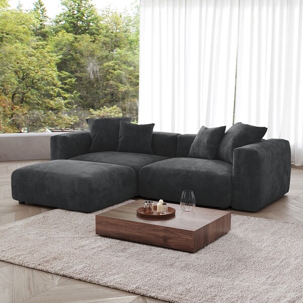 Sectional Couch Sofa with 4 Pillows Modern Luxurious Modular Sectional Couch with Chaise Ottomans On Sale Bed Bath Beyond 39781175