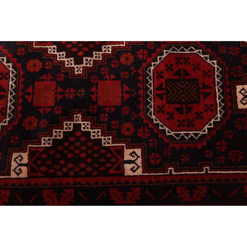 ECARPETGALLERY Hand-knotted Teimani Dark Navy Wool Rug - 3'5 x 9'1