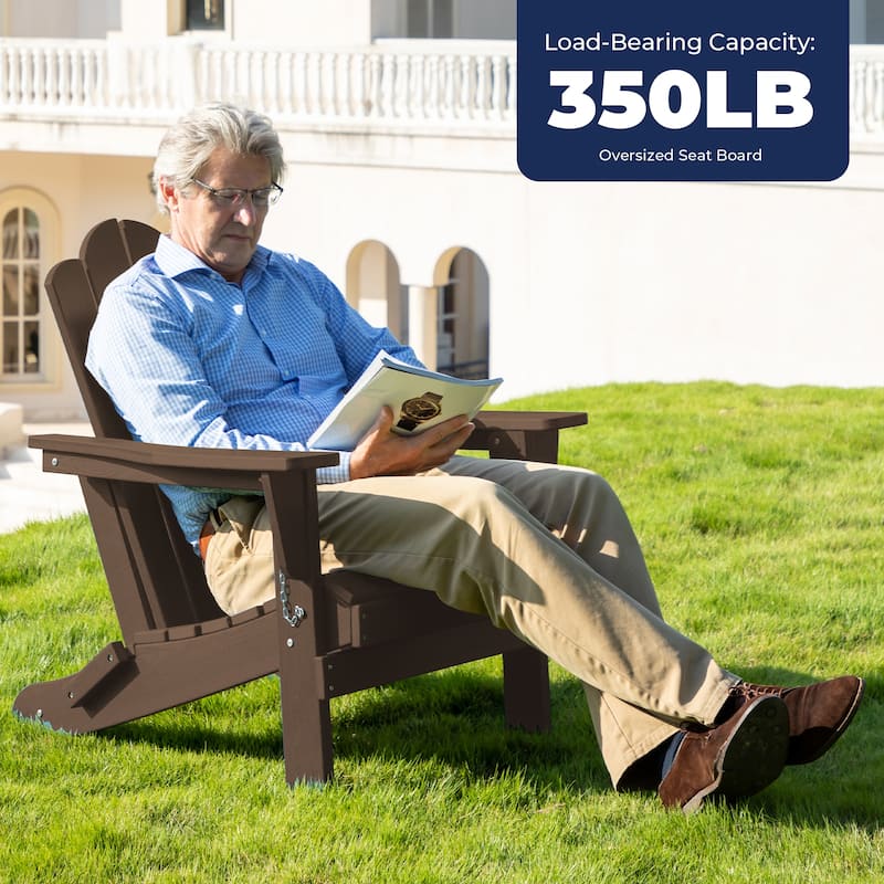 Outdoor HDPE Folding Classic Adirondack Chair All-Weather