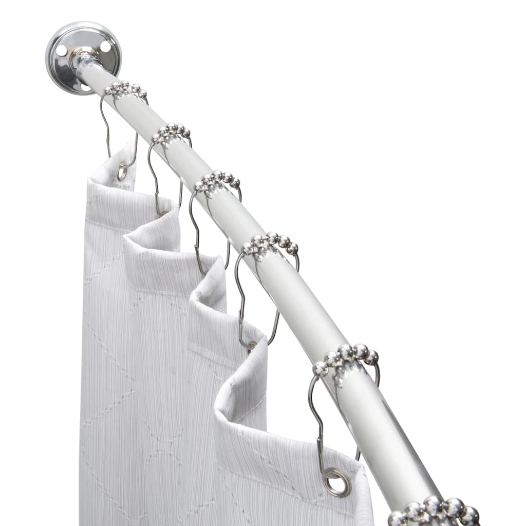 Bath Bliss Wall Mountable Curved Adjustable Shower Rod in Aluminum - Chrome