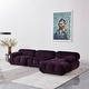 preview thumbnail 20 of 27, Daimion 4 Pieces Upholstered Sectional Purple Velvet