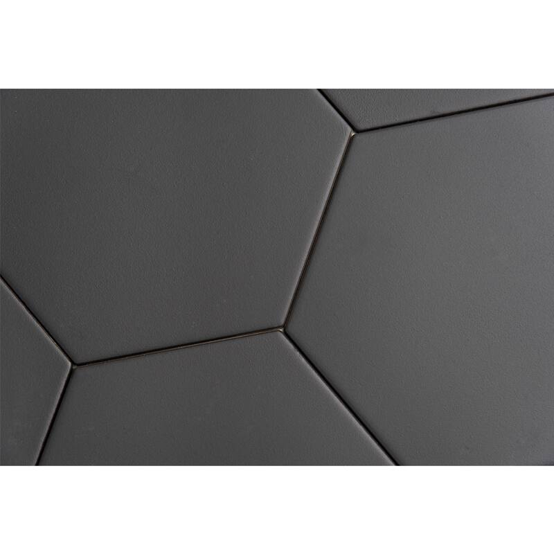 The Tile Life Milan 8x9.5 Black Matte Hexagon Porcelain Floor & Wall Tile