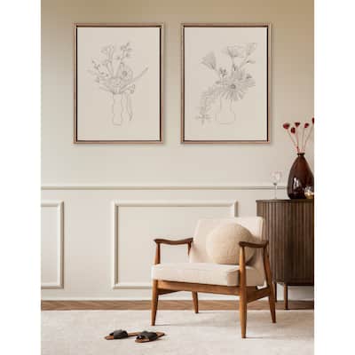 Kate and Laurel Sylvie Beaded Floral Canvas Set by Kate Aurelia Holloway