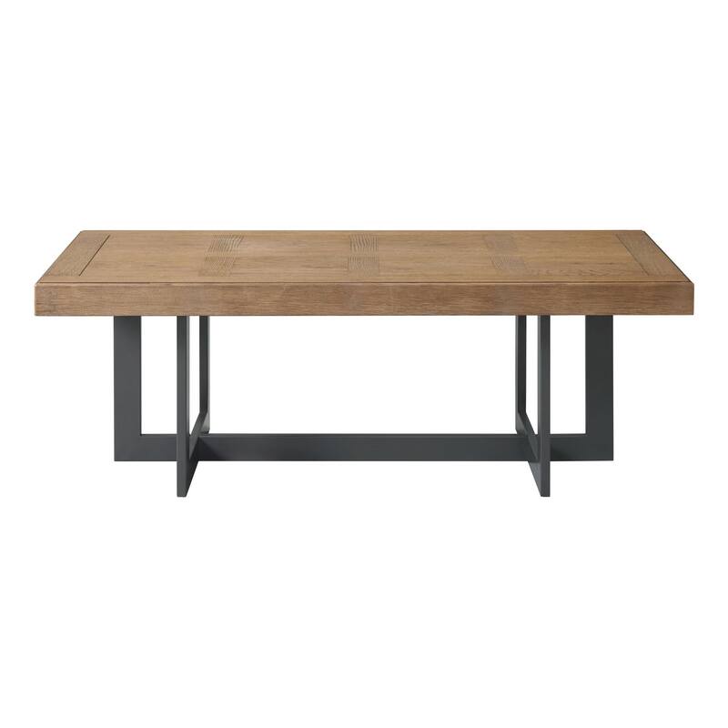 Eden 52" Wide Coffee Table with Metal Base, Rustic Dune