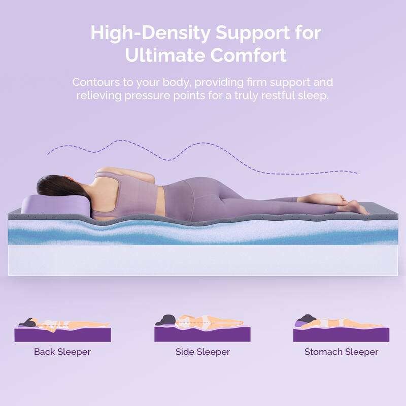 14 Inch Medium Firm Copper Gel Memory Foam Mattress for Back & Pressure Relief - CertiPUR-US Certified