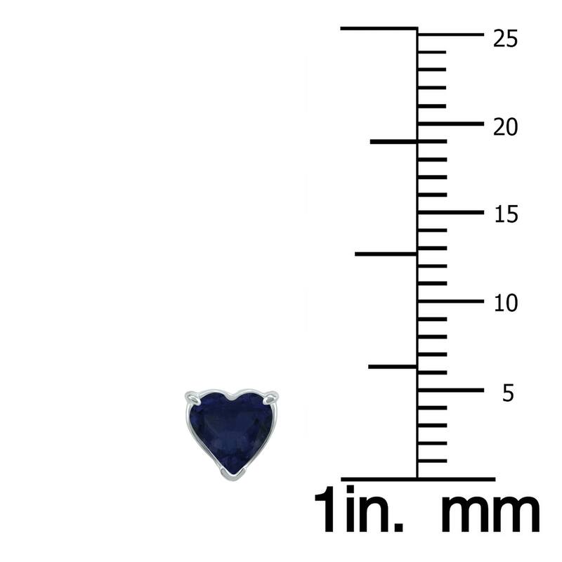 Marquee 14K White Gold 4MM Heart Sapphire Earrings