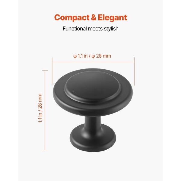 dresser knobs black Ravinte 10 Pack 1-1/4 inch Kitchen Cabinet Knobs Drawer Knobs Dresser Knobs  Matte Black Zinc Knobs Drawer Pulls Door Knobs Dresser Drawer Handles
