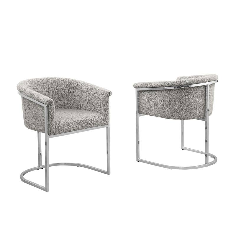 Best Quality Furniture Boucle Fabric Dining Chairs (Set of 2)