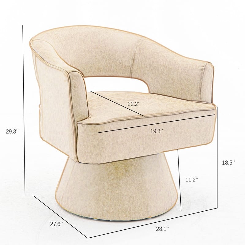 SEYNAR Modern PU Leather 360 Degree Swivel Accent Barrel Chair Set of 2