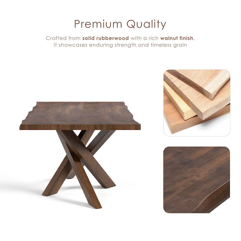 Furniture of America Abigail II Mid-Century Modern 5-Piece Rich Walnut Solid Wood Dining Set