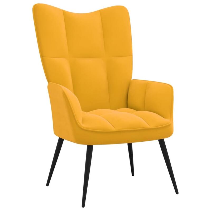vidaXL Relaxing Chair multi colors Velvet - without Stool - Mustard yellow