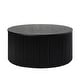 preview thumbnail 1 of 5, Lance Modern 35.4" Round Coffee Table by HULALA HOME Black - Wood