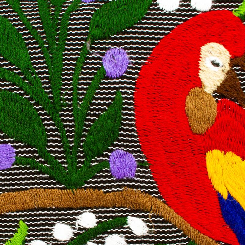 Novica Handmade Jungle Friends Embroidered Cotton Cushion Cover