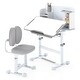 preview thumbnail 27 of 28, Costway Kid’s Study Desk & Chair Set with Tilt Desktop, Pen Holder & - See Details