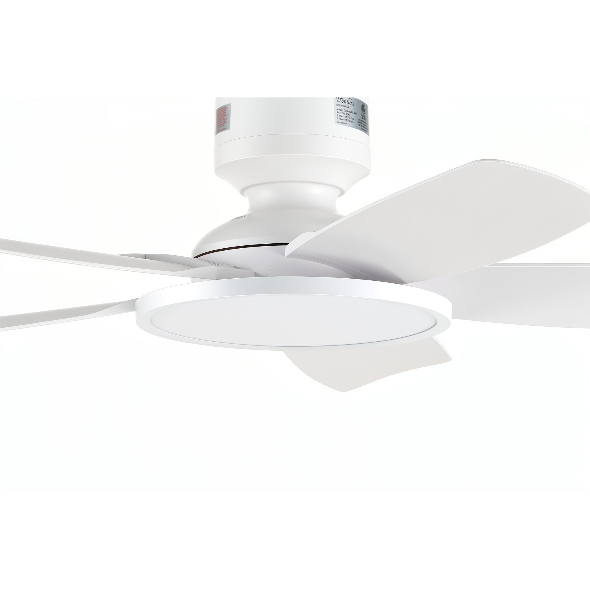 42" 5-Blade Ceiling Fan with LED Light & Remote for Medium Rooms