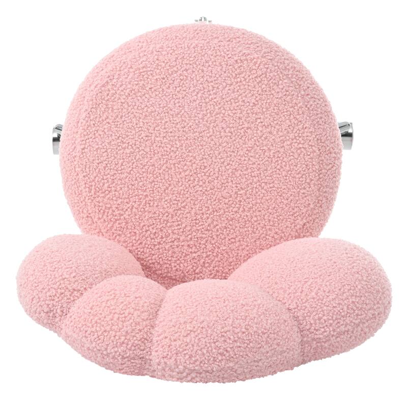 Pink 24.6" 360° Swivel Accent Chair with Casters