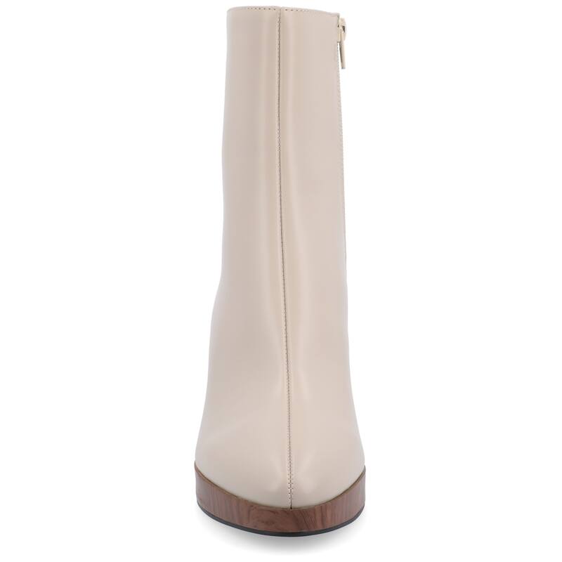 Journee Collection Medium and Wide Width Women's Romer Booties - Taupe - Wide - 8