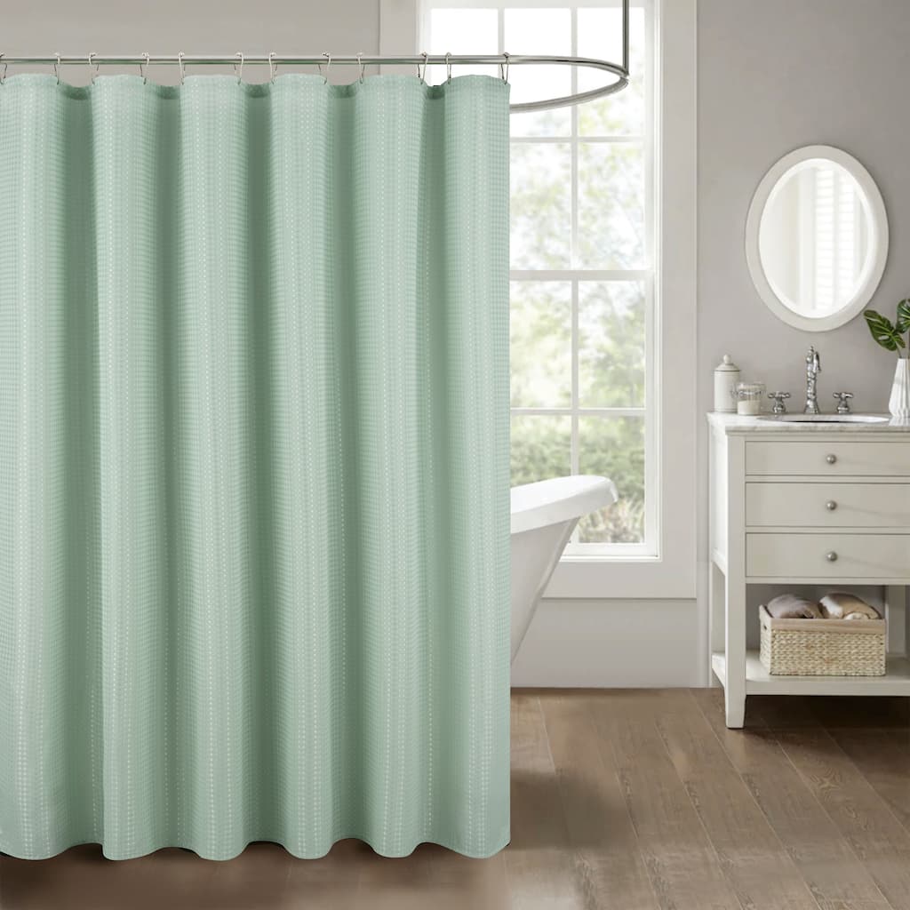 Bento Waffle Jacquard Shower Curtain