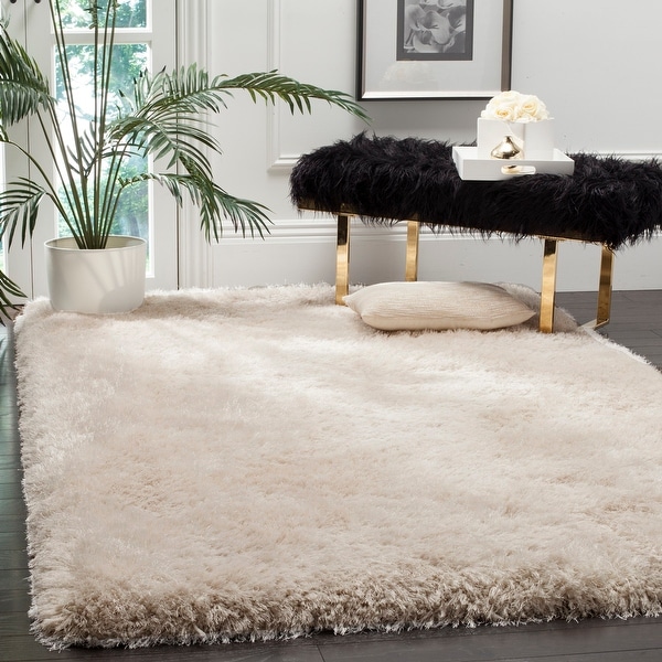 Safavieh Handmade Luxe Shag Bahija Solid Polyester Rug
