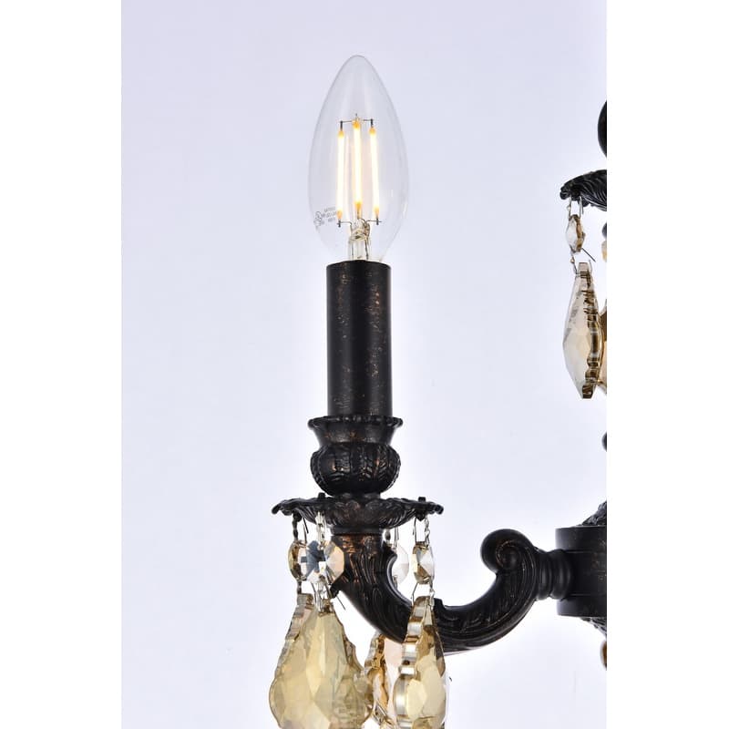 Somette Crystal 3-light Dark Bronze Finish Chandelier