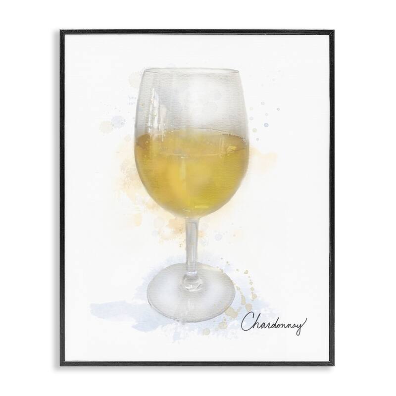 Stupell Modern Chardonnay in Glass Framed Giclee Art Design By Matthew Piotrowicz - 11 x 14 - Black