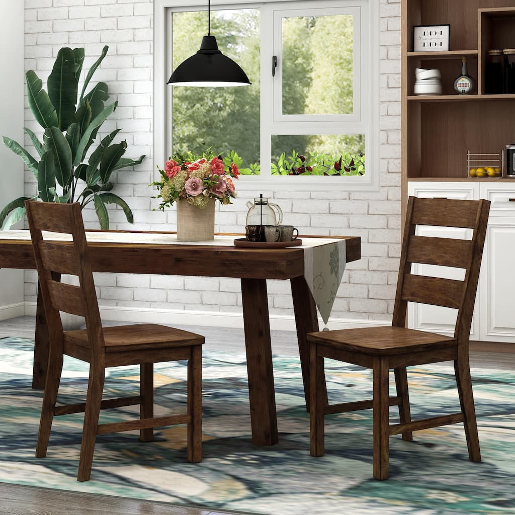 Mass Rustic Ladderback Wood Dining Chairs (Set of 2) by Furniture of America