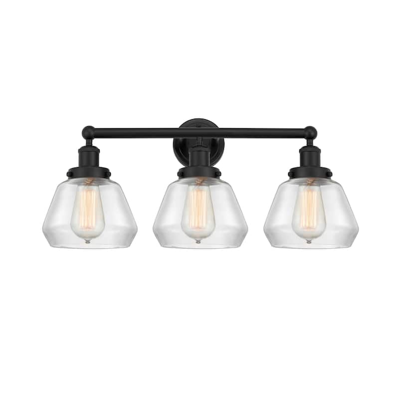 Innovations Lighting 616-3W-10-25 Fulton Vanity Fulton 3 Light 25" - Matte Black / Clear