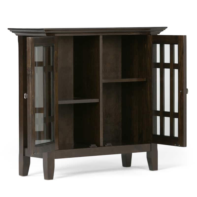 WYNDENHALL Freemont Solid Wood Transitional Low Storage Media Cabinet - 32"w x 14"d x 31" h