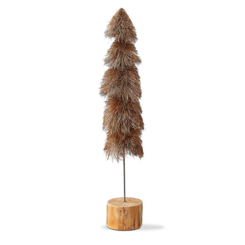 Sisal Christmas Tree Decorations for Tabletop or Mantel Large Taupe 18 inch - Brown