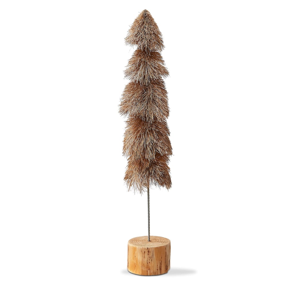 Sisal Christmas Tree Decorations for Tabletop or Mantel Large Taupe 18 inch - Brown