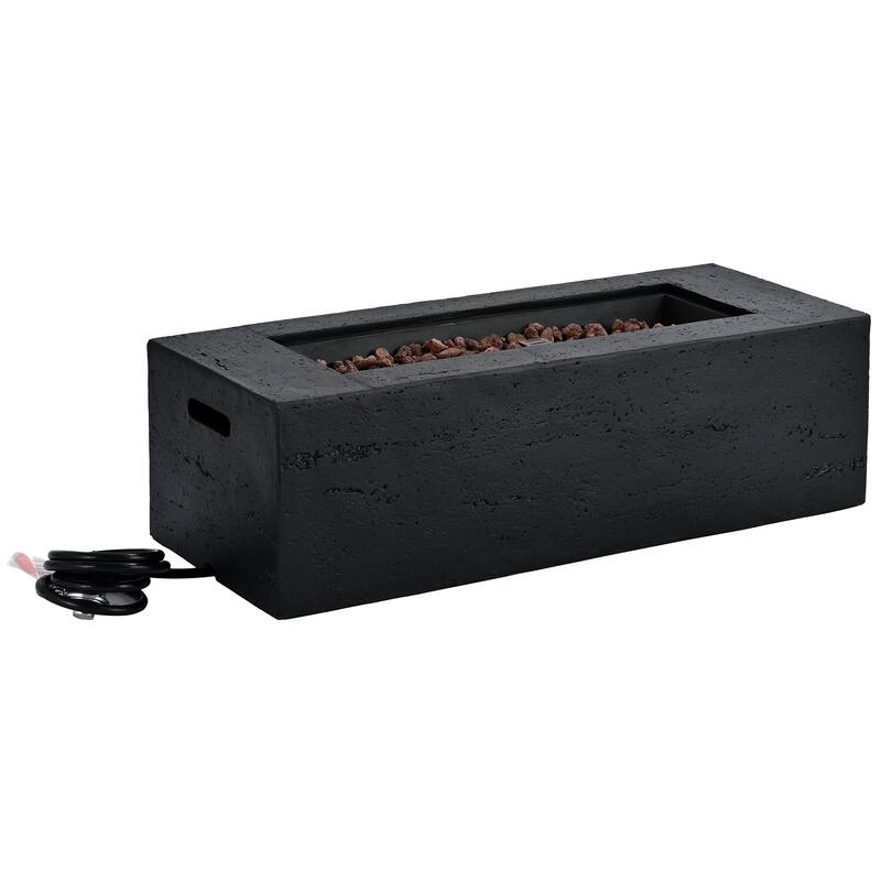 41.9" Outdoor Rectangular Propane Fire Pit 40000 BTU, Heater with Stainless Steel Burner and Free Lava Rocks, Waterproof Cover