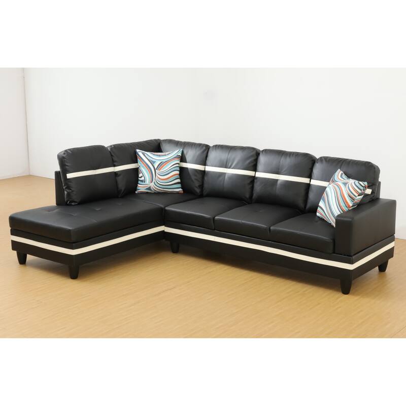 KISRAIS 103" Wide 2-Piece Vegan Leather Sectional Sofa