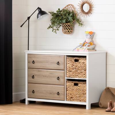 South Shore Cotton Candy 3-Drawer Dresser with Baskets