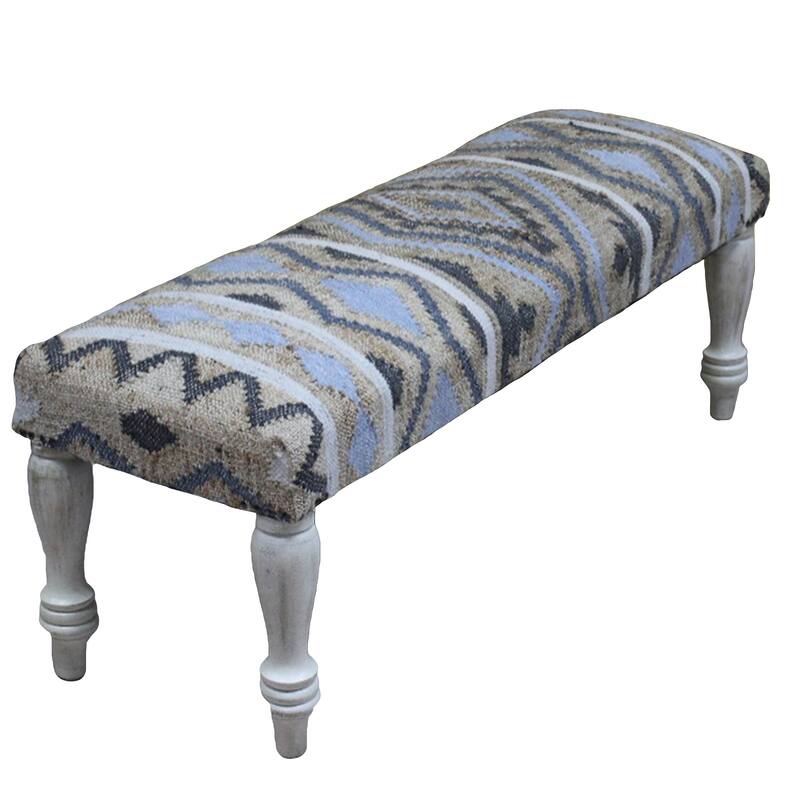 Sevita Salem Southwestern Upholstered Accent Bench Indoor Entryway Bench - 47" L x 16" W x 18" H