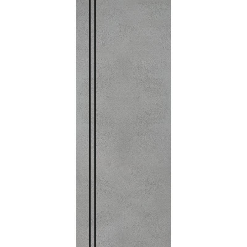French Pocket Door 28 x 80 with Planum 0016 Concrete with Kit Trims Rail - 18" x 84"