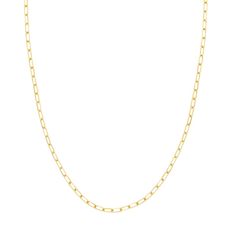 Curata 925 Sterling Silver Gold Plated 3.1mm Diamond Cut Paper Clip Chain (Lobster)
