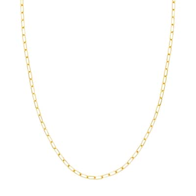Curata 925 Sterling Silver Gold Plated 3.1mm Diamond Cut Paper Clip Chain (Lobster)