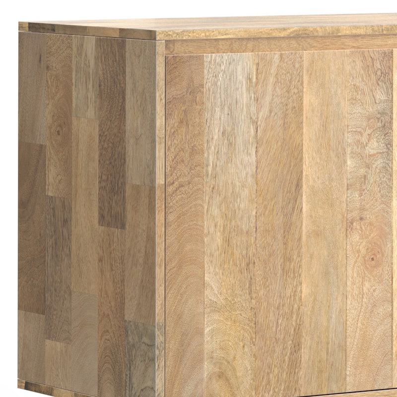 WYNDENHALL Moreno SOLID MANGO WOOD and Iron 60 x 18 inch Rectangle Contemporary 3 Door Sideboard Buffet - 60 inch Wide