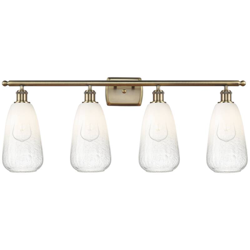 Innovations Lighting Endless Possibilities Ballston - Brookhaven Almond - 4 Light 36" Bath Vanity Light - Antique Brass/Opal