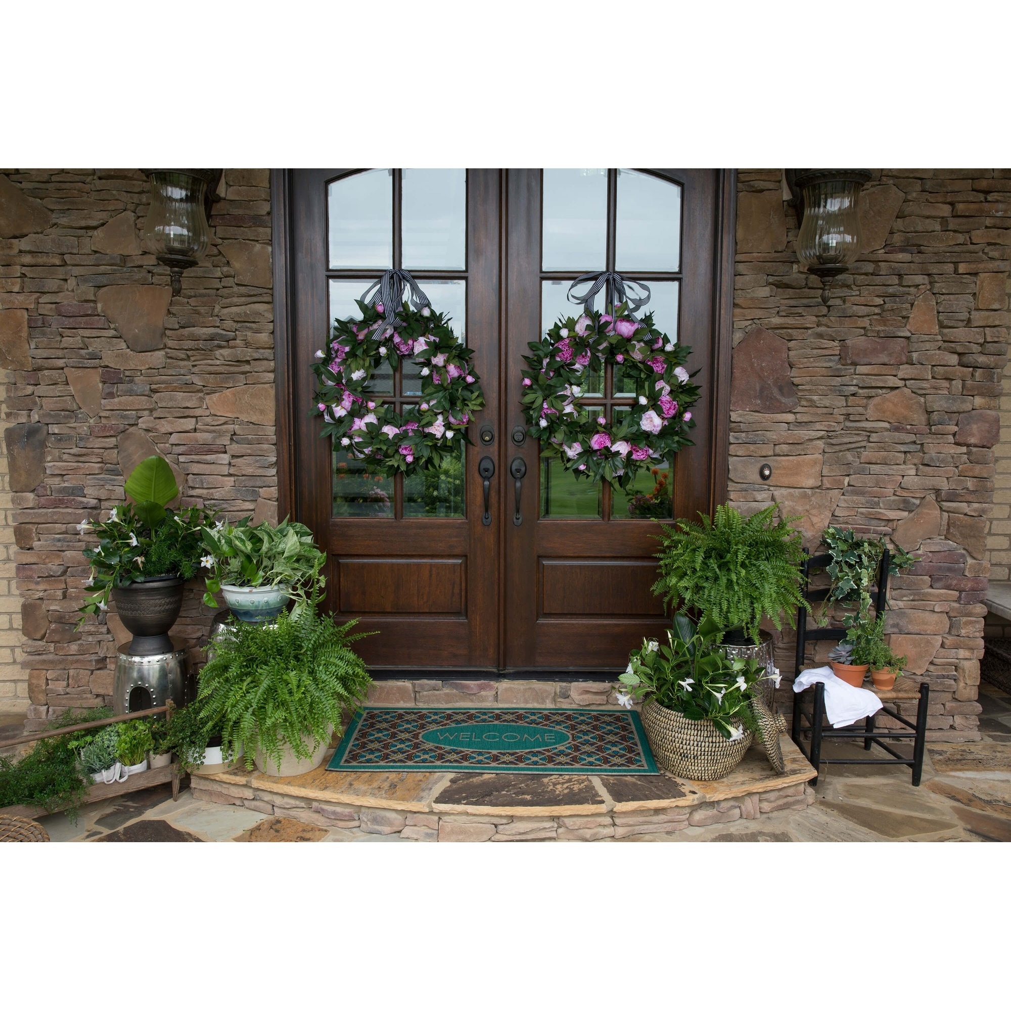 Mohawk Home Crosshatch Tile Welcome All Weather Recycled Rubber Door Mat - 2' x 4'