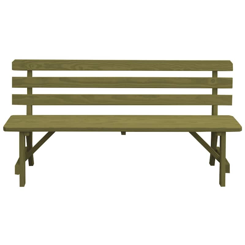 Pine 5' Traditional Backed Bench - Linden Leaf Stain