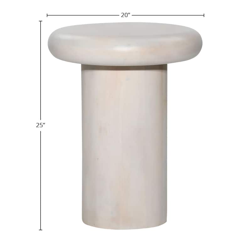 Lila Mango End Table, White