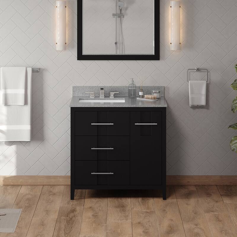 Jeffrey Alexander VKITKAT36R-MARBLE Katara 36" Free Standing Vanity