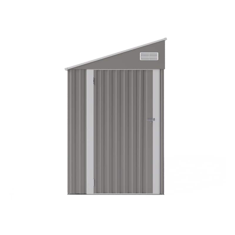 Durable Storage Shed with Single-Hinge Door - Grey